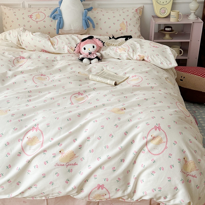 91家纺网 家纺一手货源 找家纺 （总）昔可 新款春日氛围感小清新亲肤四件套