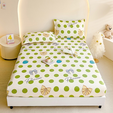 靓生活 2024新款加厚磨毛生态棉单品床笠 波点人生