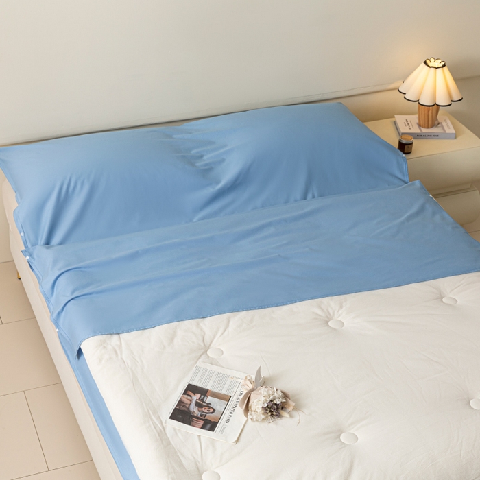 91家纺网 家纺一手货源 找家纺 澳梵家居 60s全棉纯色旅行睡袋 绅士蓝