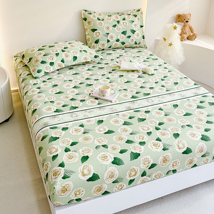 91家纺网 家纺一手货源 找家纺 靓生活 2024新款加厚磨毛生态棉单品床笠 花的旅行