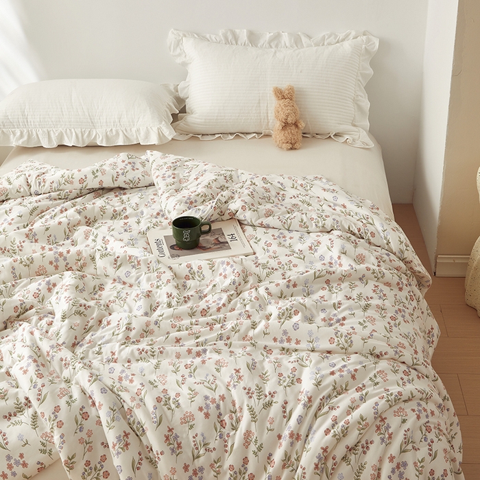 91家纺网 家纺一手货源 找家纺 怡家居 2024新款A类云柔针织棉夏被 静香