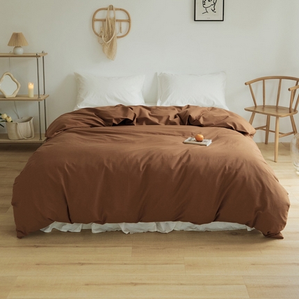 新款40支全棉水洗棉纯色单品系列-单被套 摩卡茶