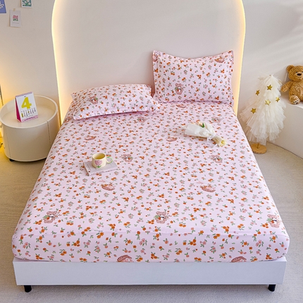 靓生活 2024新款加厚磨毛生态棉单品床笠 森林欢唱