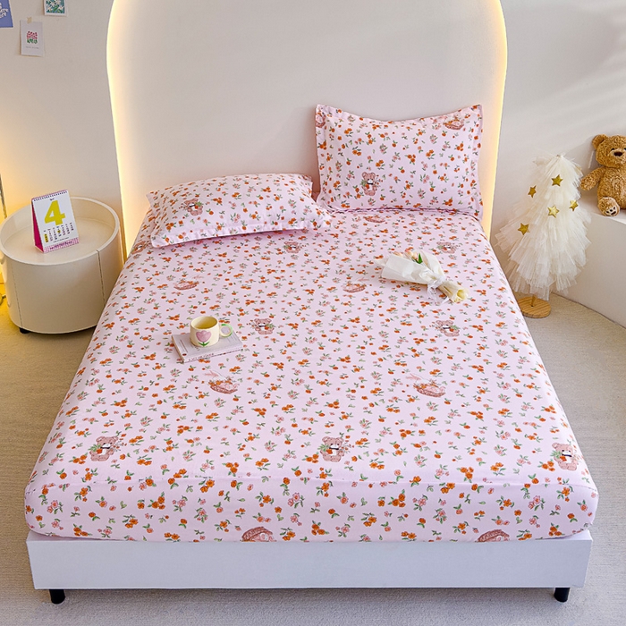 91家纺网 家纺一手货源 找家纺 靓生活 2024新款加厚磨毛生态棉单品床笠 森林欢唱