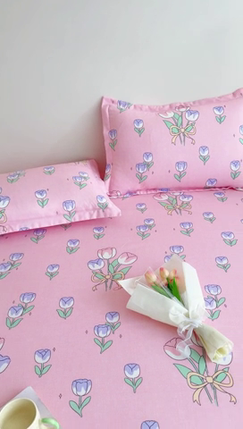 91家纺网 家纺一手货源 找家纺 靓生活 2024新款加厚磨毛生态棉单品床笠 紫色浪漫