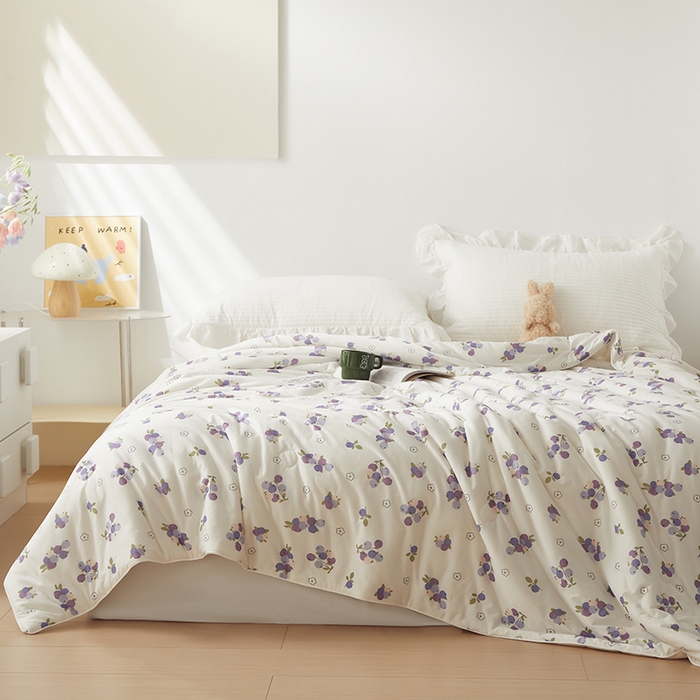 91家纺网 家纺一手货源 找家纺 怡家居 2024新款A类云柔针织棉夏被 汐颜