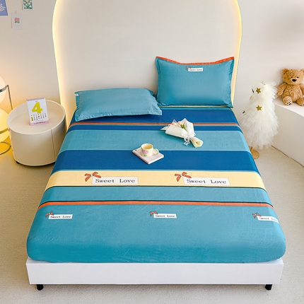 靓生活 2024新款加厚磨毛生态棉单品床笠 色都