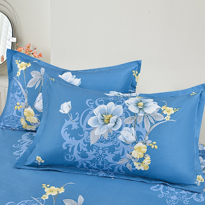 91家纺网 家纺一手货源 找家纺 小雨家纺 2026新款芦荟棉床裙四件套 花枝招展-兰