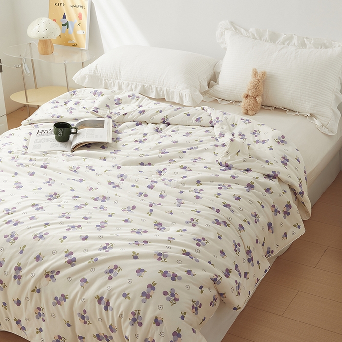 91家纺网 家纺一手货源 找家纺 怡家居 2024新款A类云柔针织棉夏被 汐颜