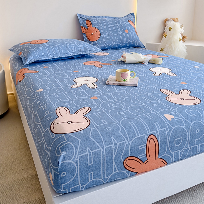 91家纺网 家纺一手货源 找家纺 靓生活 2024新款加厚磨毛生态棉单品床笠 菲菲兔