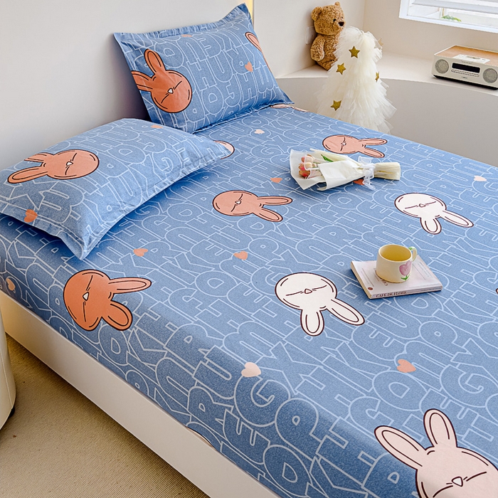 91家纺网 家纺一手货源 找家纺 靓生活 2024新款加厚磨毛生态棉单品床笠 菲菲兔