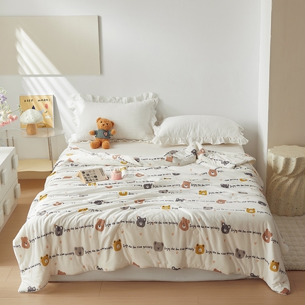 怡家居 2024新款A类云柔针织棉夏被 快乐熊仔