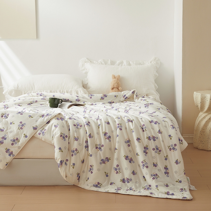 91家纺网 家纺一手货源 找家纺 怡家居 2024新款A类云柔针织棉夏被 汐颜