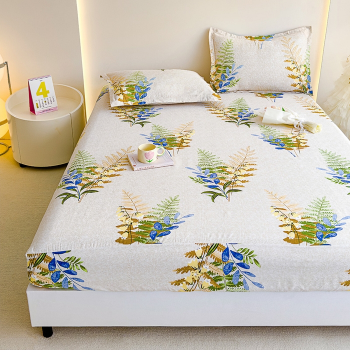 91家纺网 家纺一手货源 找家纺 靓生活 2024新款加厚磨毛生态棉单品床笠 花溪影