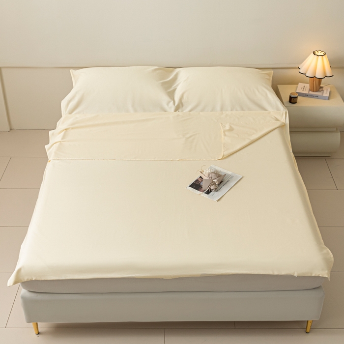 91家纺网 家纺一手货源 找家纺 澳梵家居 60s全棉纯色旅行睡袋 奶油白