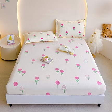 靓生活 2024新款加厚磨毛生态棉单品床笠 田园花语