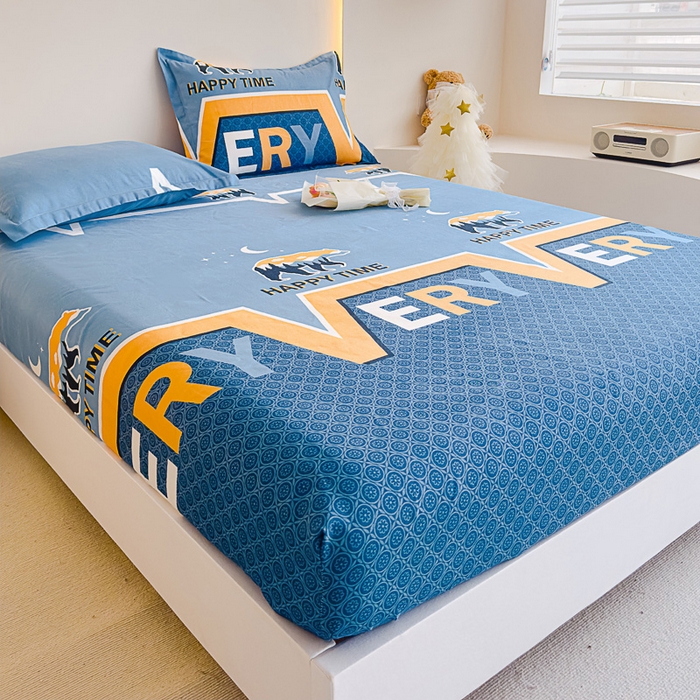 91家纺网 家纺一手货源 找家纺 靓生活 2024新款加厚磨毛生态棉单品床笠 缤纷青春