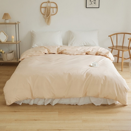 新款40支全棉水洗棉纯色单品系列-单被套 香槟色