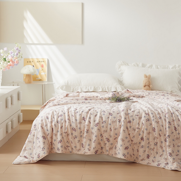 91家纺网 家纺一手货源 找家纺 怡家居 2024新款A类云柔针织棉夏被 夏朵