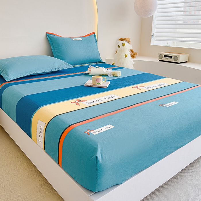 91家纺网 家纺一手货源 找家纺 靓生活 2024新款加厚磨毛生态棉单品床笠 色都