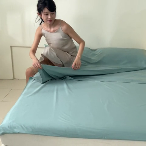 91家纺网 家纺一手货源 找家纺 澳梵家居 60s全棉纯色旅行睡袋 烟波绿