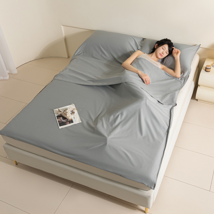 91家纺网 家纺一手货源 找家纺 澳梵家居 60s全棉纯色旅行睡袋 椰子灰