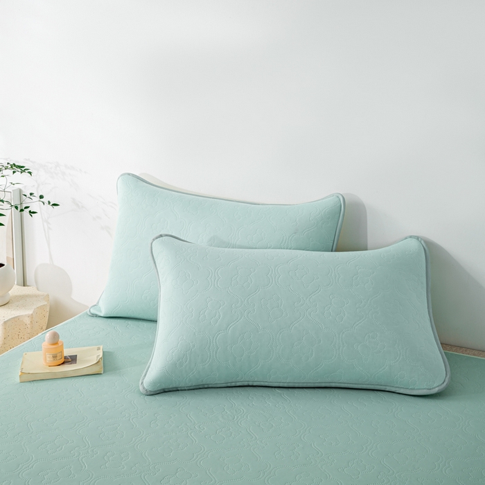 91家纺网 家纺一手货源 找家纺 卡琪曼 新款冷酷熊瓜瓜冰皮空气层冰皮席 冰皮提花奶昔绿