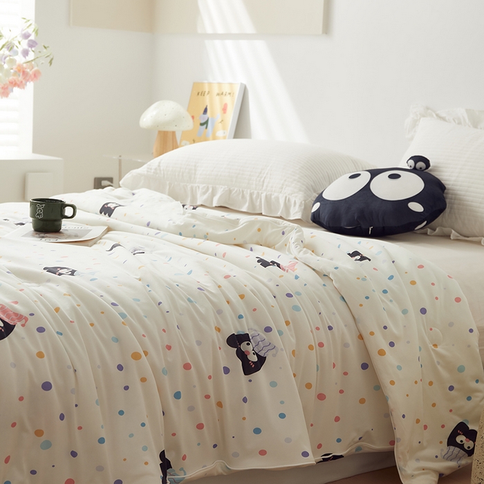 91家纺网 家纺一手货源 找家纺 怡家居 2024新款A类云柔针织棉夏被 精灵乐园