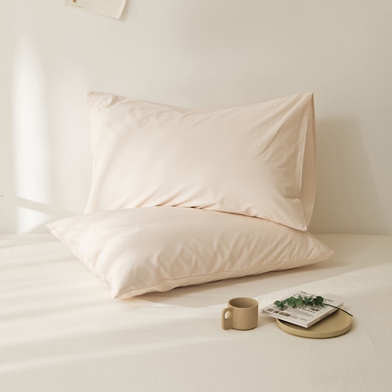 91家纺网 家纺一手货源 找家纺 新款40支全棉水洗棉纯色单品系列-单枕套 浅粉玉