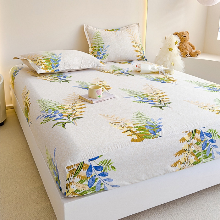 91家纺网 家纺一手货源 找家纺 靓生活 2024新款加厚磨毛生态棉单品床笠 花溪影