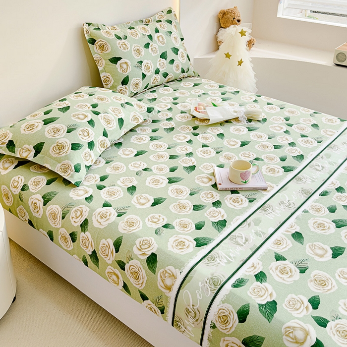 91家纺网 家纺一手货源 找家纺 靓生活 2024新款加厚磨毛生态棉单品床笠 花的旅行