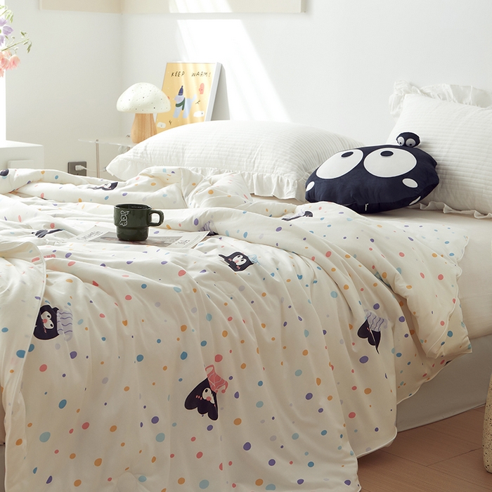 91家纺网 家纺一手货源 找家纺 怡家居 2024新款A类云柔针织棉夏被 精灵乐园