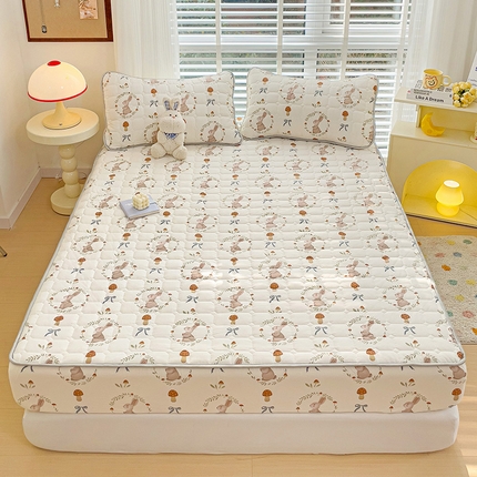 91家纺网 家纺一手货源 找家纺 （总）富馨莱 2024新款纯棉夹棉床笠