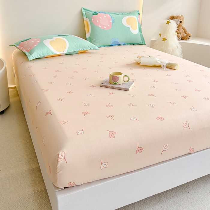 91家纺网 家纺一手货源 找家纺 靓生活 2024新款加厚磨毛生态棉单品床笠 莓莓乐园