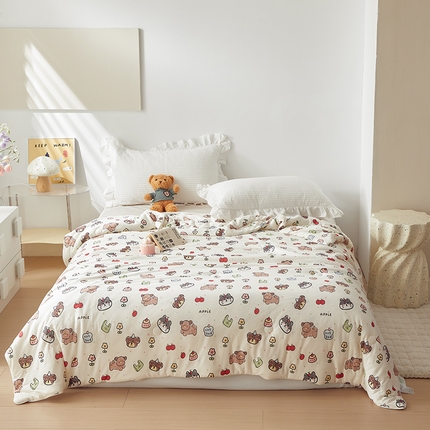 怡家居 2024新款A类云柔针织棉夏被 趣味时光