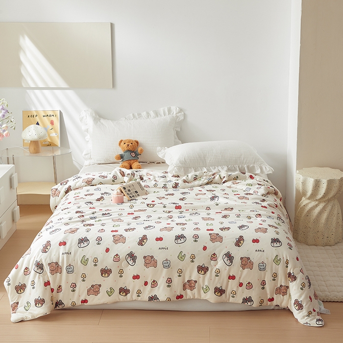 91家纺网 家纺一手货源 找家纺 怡家居 2024新款A类云柔针织棉夏被 趣味时光