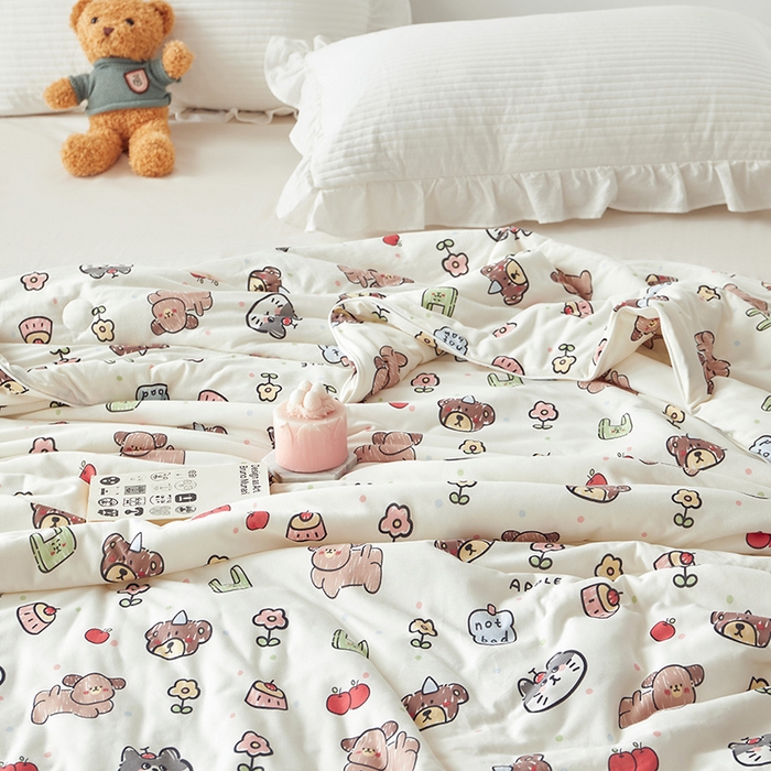 91家纺网 家纺一手货源 找家纺 怡家居 2024新款A类云柔针织棉夏被 趣味时光