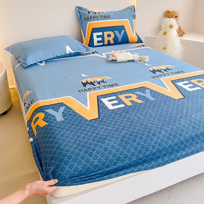 91家纺网 家纺一手货源 找家纺 靓生活 2024新款加厚磨毛生态棉单品床笠 缤纷青春