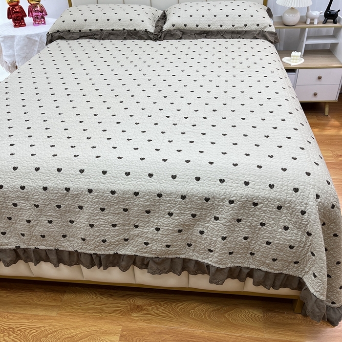 91家纺网 家纺一手货源 找家纺 暖居 2024新款豆豆被四件套春秋单件豆豆绒被芯被褥可机洗爱心咖