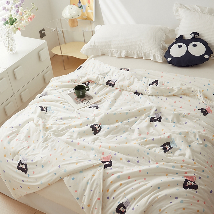 91家纺网 家纺一手货源 找家纺 怡家居 2024新款A类云柔针织棉夏被 精灵乐园