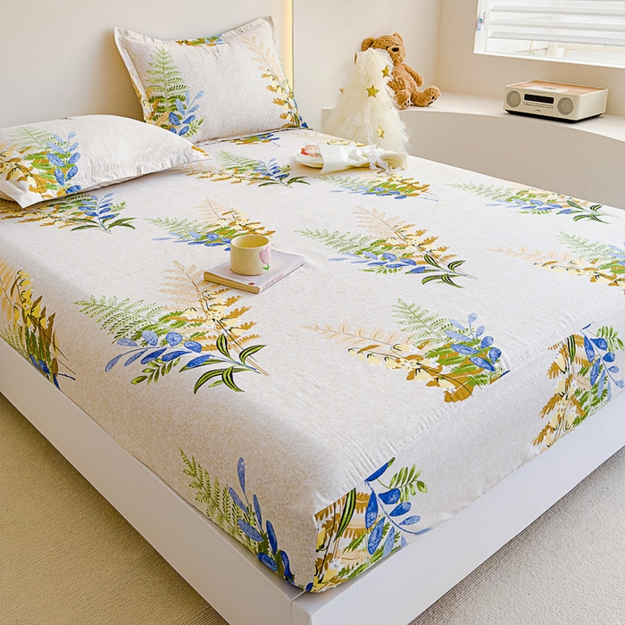 91家纺网 家纺一手货源 找家纺 靓生活 2024新款加厚磨毛生态棉单品床笠 花溪影