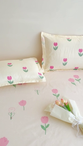 91家纺网 家纺一手货源 找家纺 靓生活 2024新款加厚磨毛生态棉单品床笠 田园花语