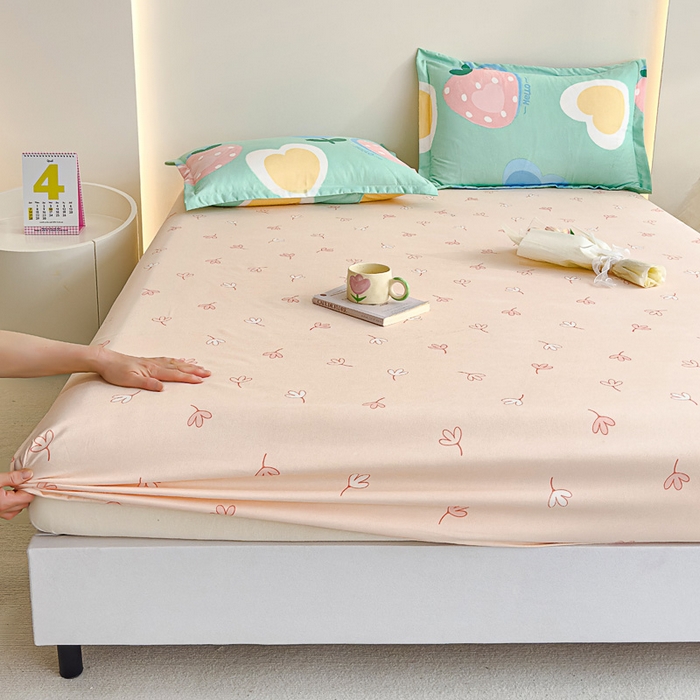 91家纺网 家纺一手货源 找家纺 靓生活 2024新款加厚磨毛生态棉单品床笠 莓莓乐园