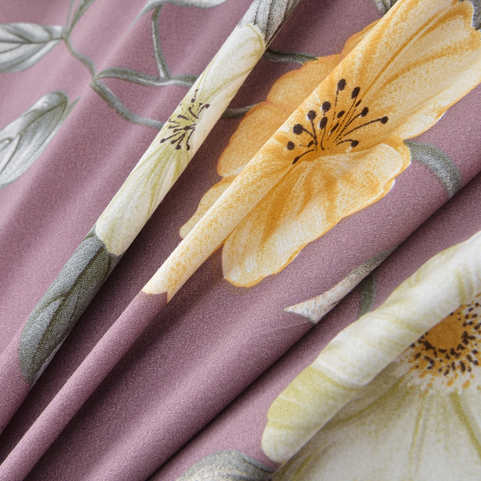 91家纺网 家纺一手货源 找家纺 小雨家纺 2026新款芦荟棉床裙三件套 如花似锦-棕