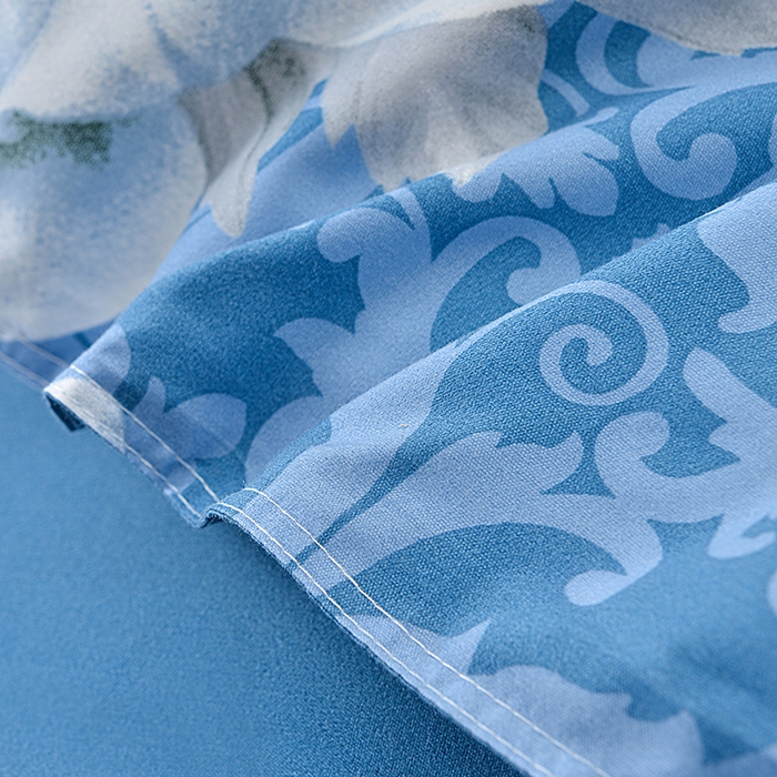 91家纺网 家纺一手货源 找家纺 小雨家纺 2026新款芦荟棉单被套 花枝招展-兰