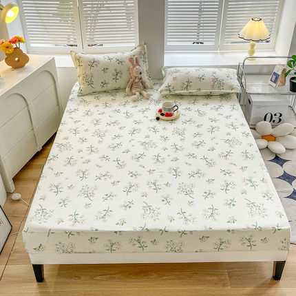 91家纺网 家纺一手货源 找家纺 维娜斯家纺 2024新款亲肤水洗棉防水床笠 仙草