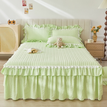 91家纺网 家纺一手货源 找家纺 （总）2025ins秘密花园镂空泡泡玛卡龙色系水洗棉加厚床裙