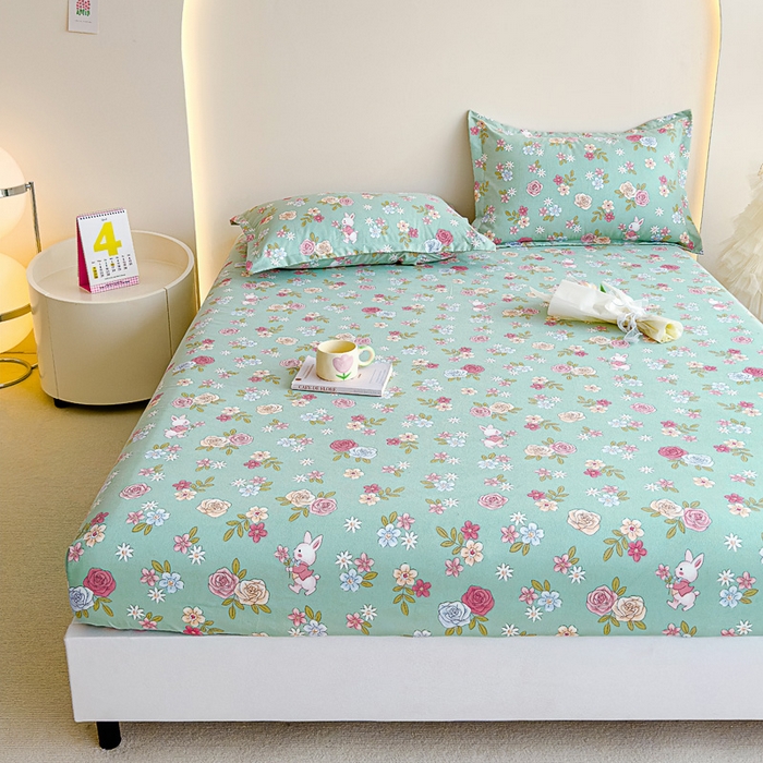 91家纺网 家纺一手货源 找家纺 靓生活 2024新款加厚磨毛生态棉单品床笠 花海