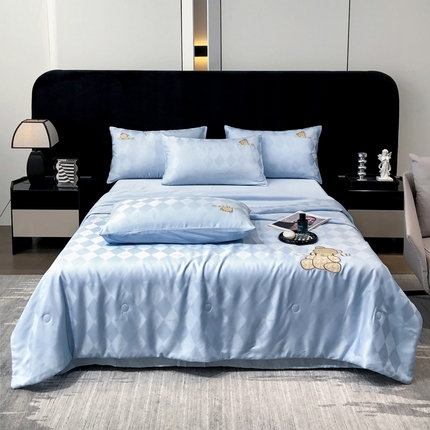 91家纺网 家纺一手货源 找家纺 （总）奥汀洛2025贝拉天丝提花刺绣夏被四件套