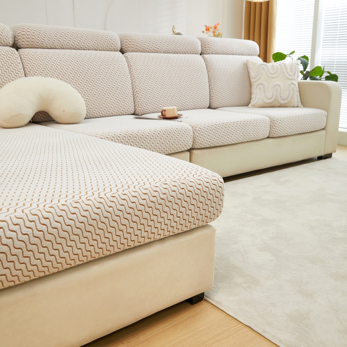 91家纺网 家纺一手货源 找家纺 （总）千彤 2024新款常规款-阳离子拉花绒水波纹系列沙发笠沙发套罩弹力全包
